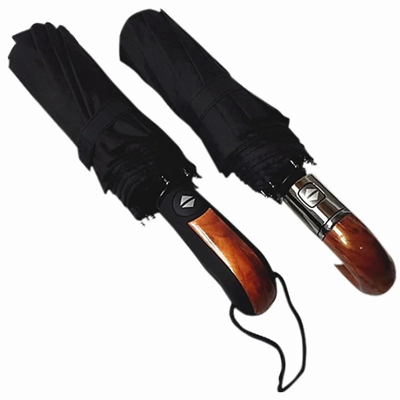 Golf Umbrella Large - 럭셔리 리버스 우산 남성용 나무 손잡이