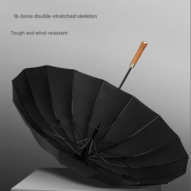 자동 우드 핸들 우산 16개 갈비대 대형 방풍 스트레이 - Golf Umbrella 리뷰 및 가격